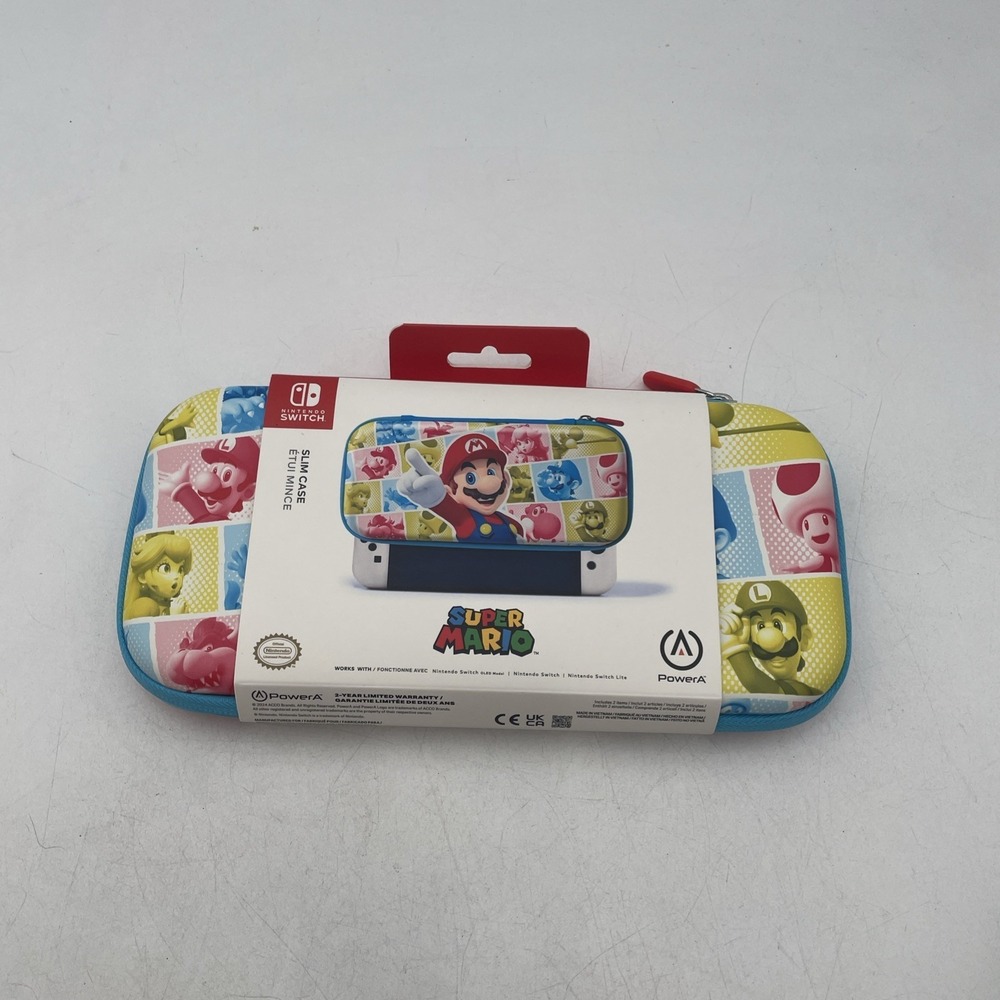 NEW Super Mario PowerA Slim Case for Nintendo Switch Mushroom Kingdom Reel